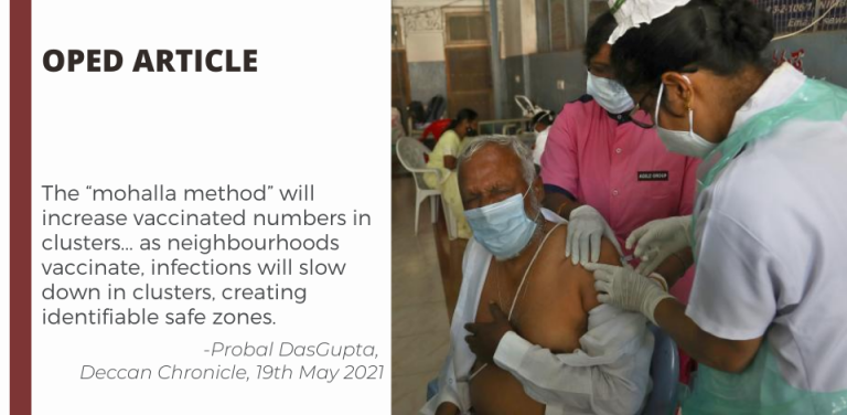 India can vaccinate swiftly by using ‘mohalla method’ Probal DasGupta vaccination article deccan chronicle